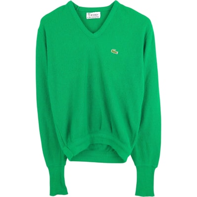 古着 70~80年代 ラコステ LACOSTE IZOD Vネック アクリルニットセーター メンズM相当 ヴィンテージ/eaa672491