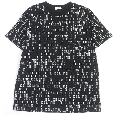 極美品 セリーヌ 半袖Tシャツ ブラック メンズ M 2X651637O