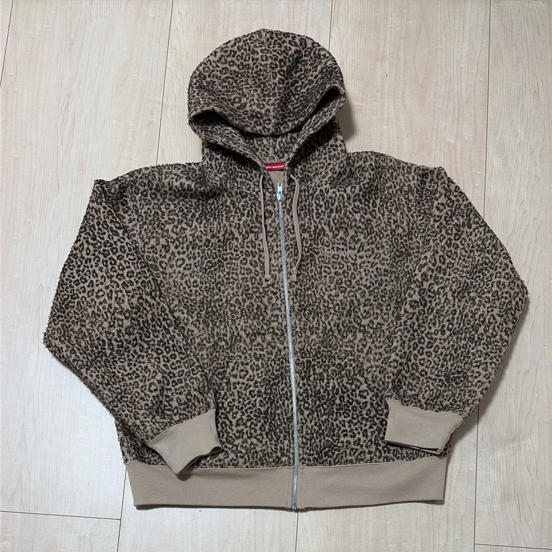 Supreme Pilled Zip Up Hooded Sweatshirt "Cheetah"