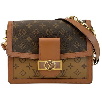 LOUIS VUITTON ルイ・ヴィトン ドーフィーヌ 2WAY チェーン ハンドバッグ ショルダーバッグ M44391 モノグラムリバース ブラウン レディース【中古】