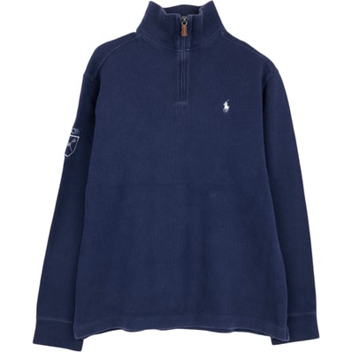 古着 ラルフローレン Ralph Lauren POLO by Ralph Lauren リブ編み ハーフジップスウェットシャツ トレーナー メンズM相当/eaa660022