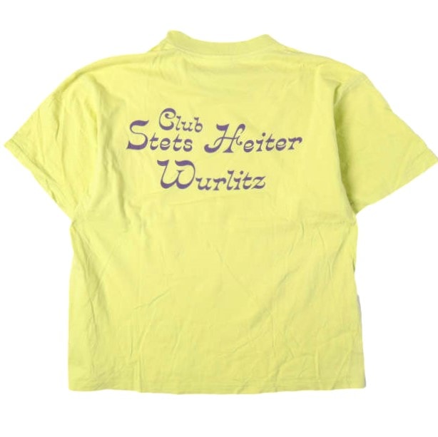 adidas アディダス ヴィンテージ プリントモックネックTシャツ Club Stets Heiter Wurlitz Tee M YELLOW 半袖 OLD トップス g27818