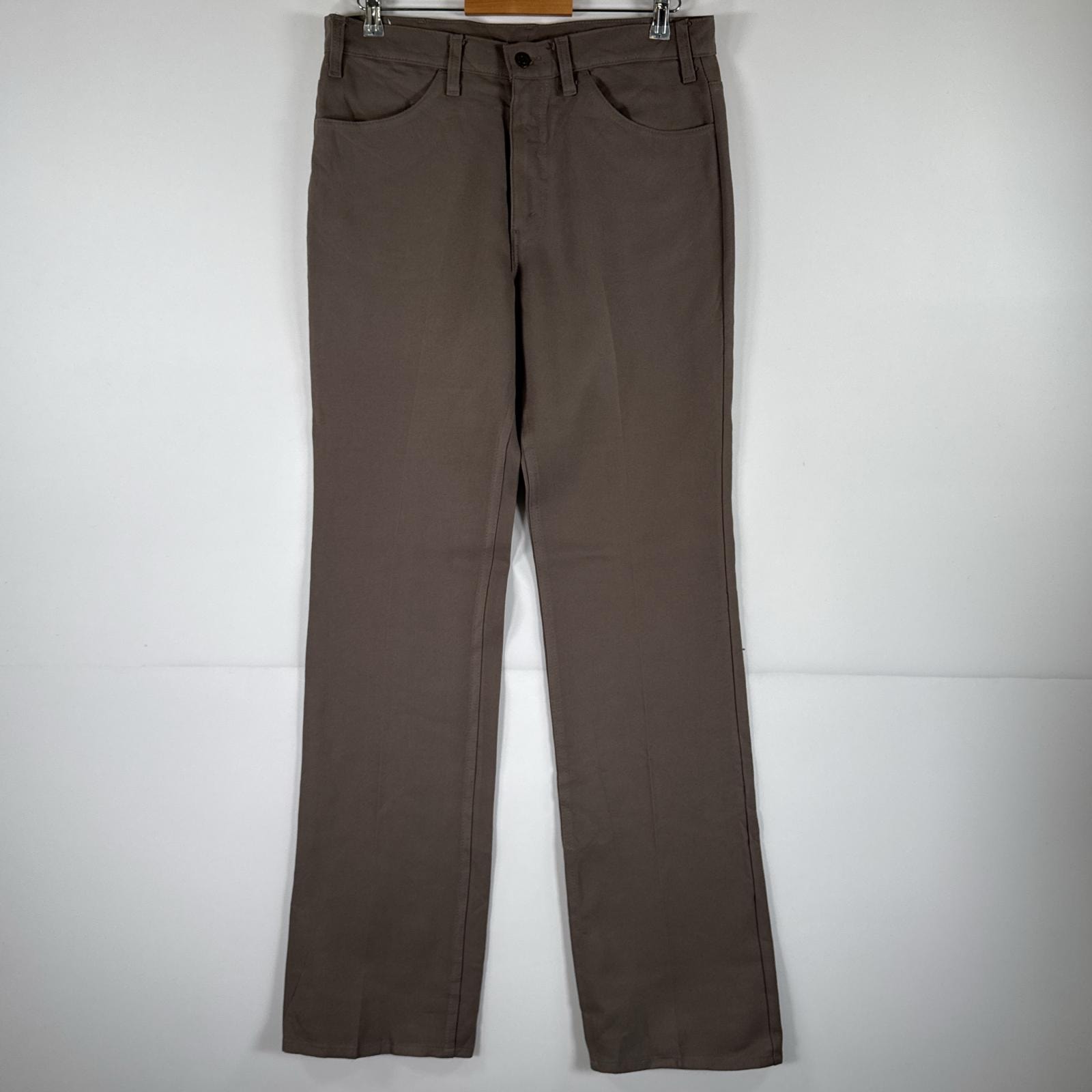 古着 80's/80年代 ヴィンテージ リーバイス Levi's スラックスパンツ ランチャーパンツ フレア ブーツカット ポリエステル 42TALON w34 L36 ベージュ メンズ