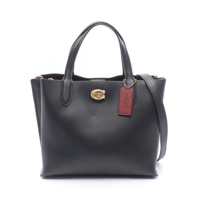コーチ COACH ウィロウ トート 24 2WAY ハンドバッグ バッグ レザー レディース ブラック系 C8869 【中古】
