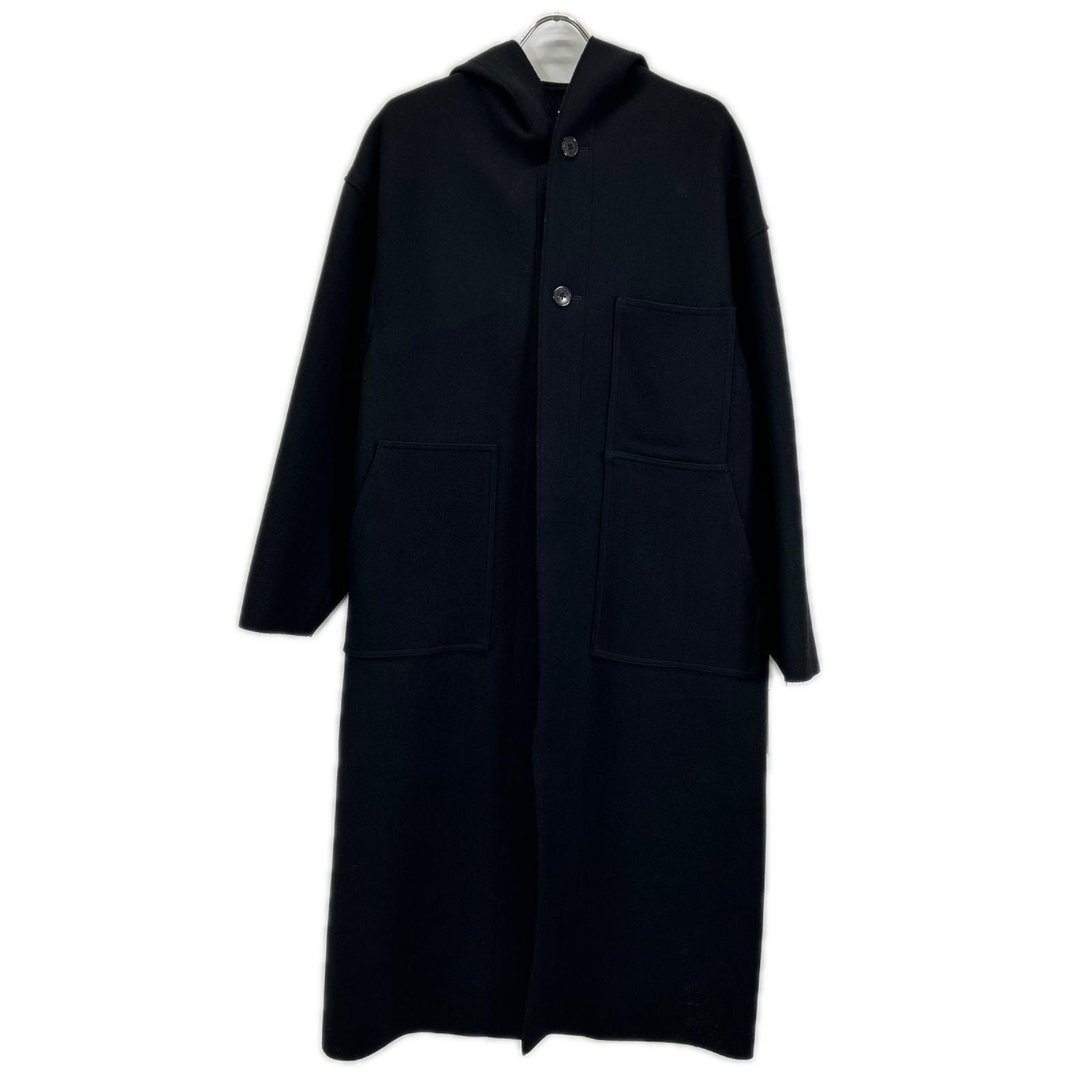 ハイク 232-17397 ブラック ウール MELTON HOODED WORK COAT 02