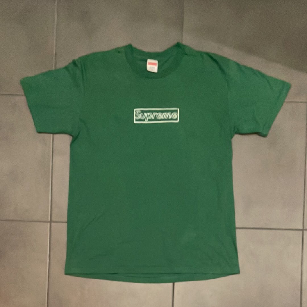 Supreme KAWS Chalk Logo Tee "Light Pine"