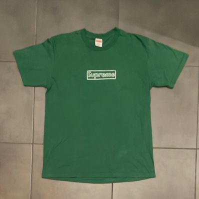 Supreme KAWS Chalk Logo Tee "Light Pine"