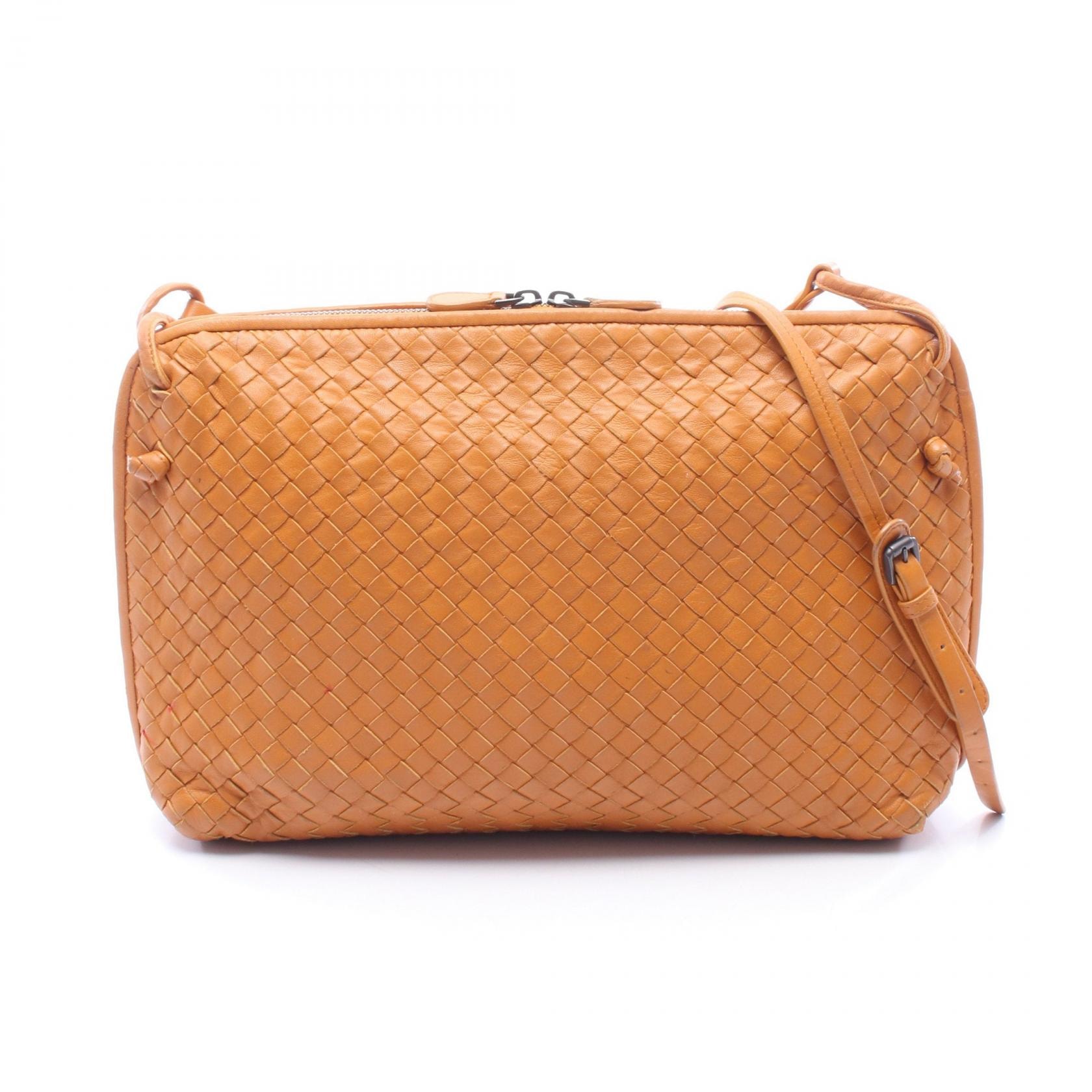 ボッテガヴェネタ BOTTEGA VENETA イントレチャート ショルダーバッグ バッグ レザー レディース ブラウン系 【中古】