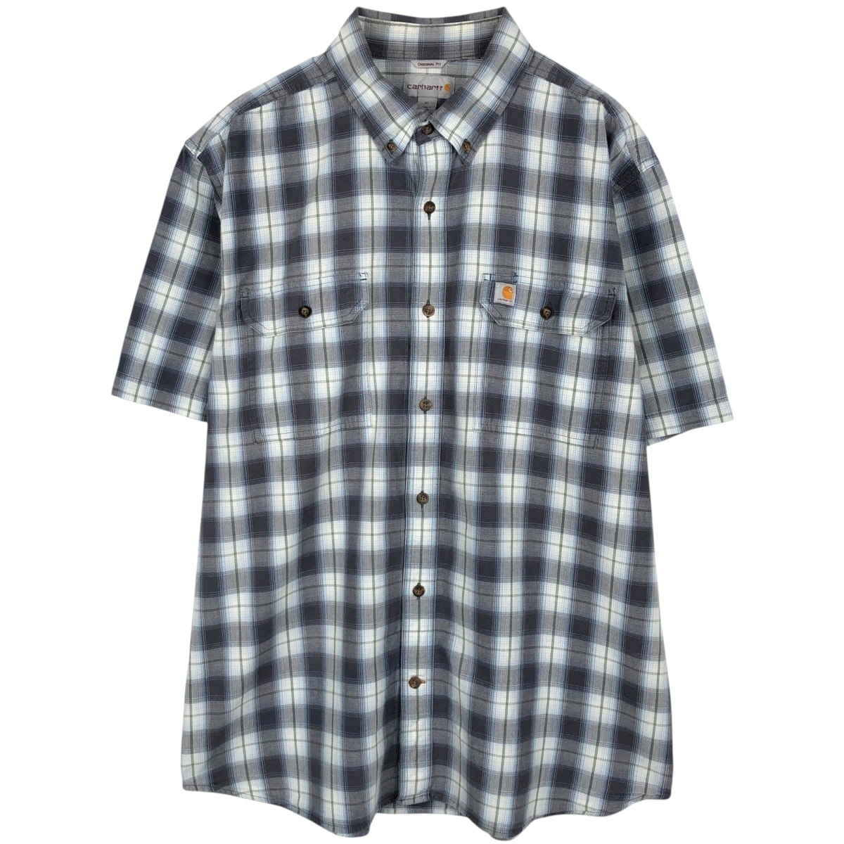 古着 カーハート Carhartt ORIGINAL FIT ボタンダウン 半袖 ワークシャツ メンズXL相当/eaa654316