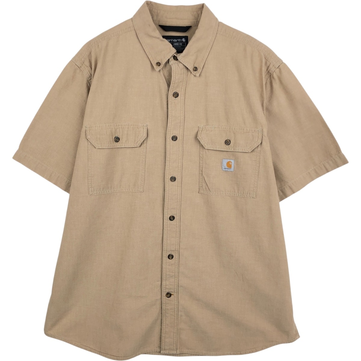 古着 カーハート Carhartt Loose Fit ボタンダウン 半袖 ワークシャツ メンズL相当/eaa653021