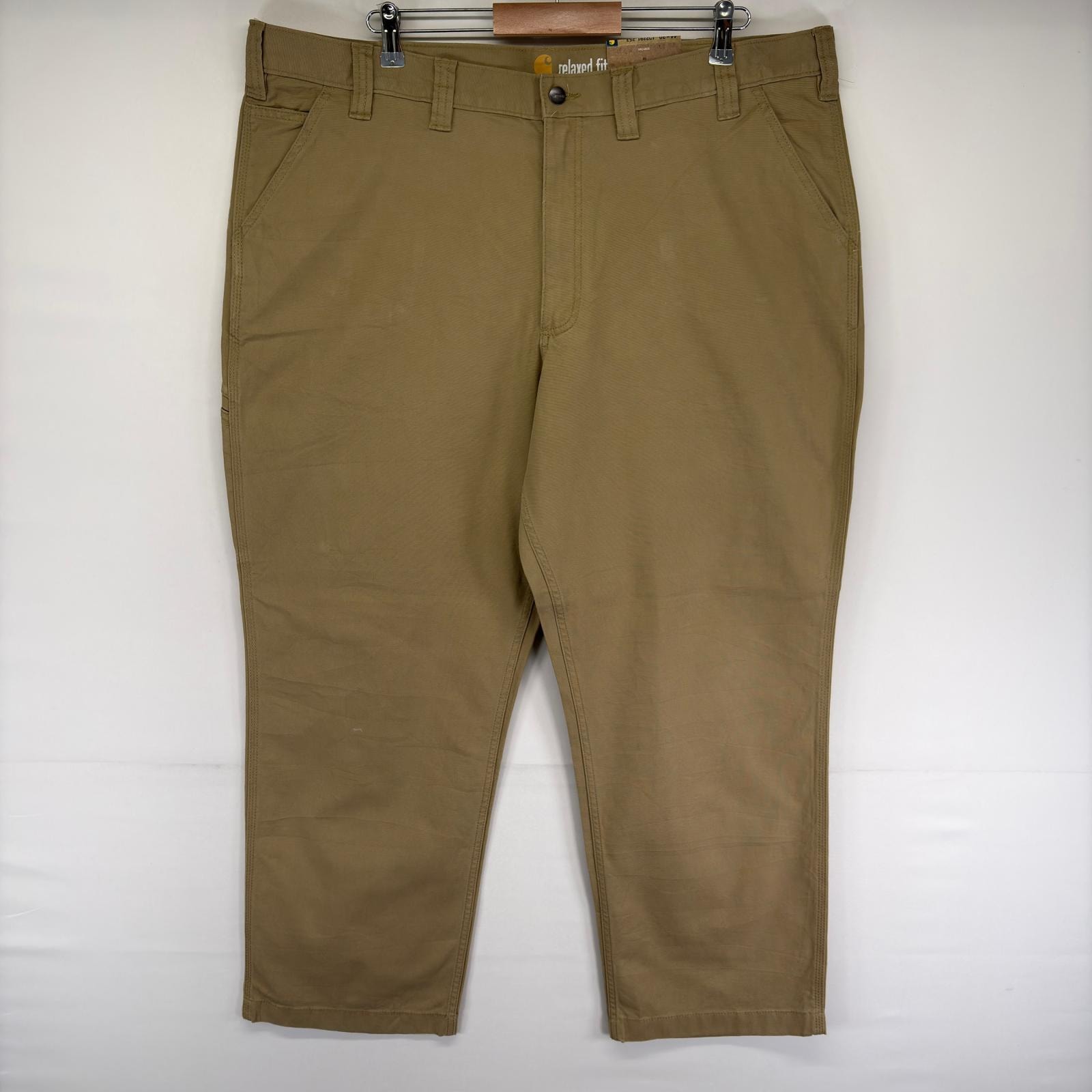 古着 デッドストック カーハート Carhartt ダック パンツ ツールポケット ワンポイントロゴ ジップ w44 L30  ベージュ系 メンズ