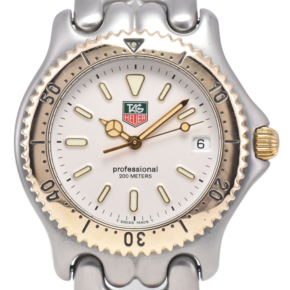 タグホイヤー TAG HEUER S95.806 S/el プロフェッショナル 200M アイボリー クォーツ メンズ 良品 腕時計 P#148859