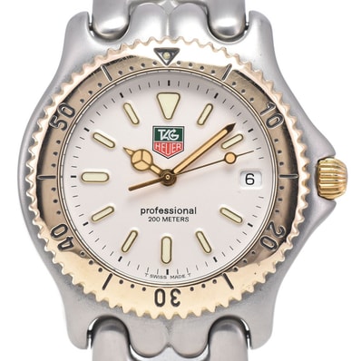 タグホイヤー TAG HEUER S95.806 S/el プロフェッショナル 200M アイボリー クォーツ メンズ 良品 腕時計 P#148859
