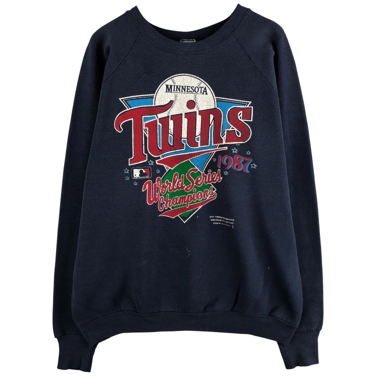 古着 90年代 フルーツオブザルーム FRUIT OF THE LOOM MLB MINNESOTA TWINS ミネソタツインズ プリントスウェットシャツ トレーナー USA製 メンズXL相当 ヴィンテージ/eaa596760