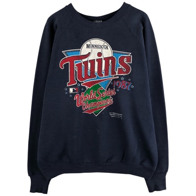 古着 90年代 フルーツオブザルーム FRUIT OF THE LOOM MLB MINNESOTA TWINS ミネソタツインズ プリントスウェットシャツ トレーナー USA製 メンズXL相当 ヴィンテージ/eaa596760