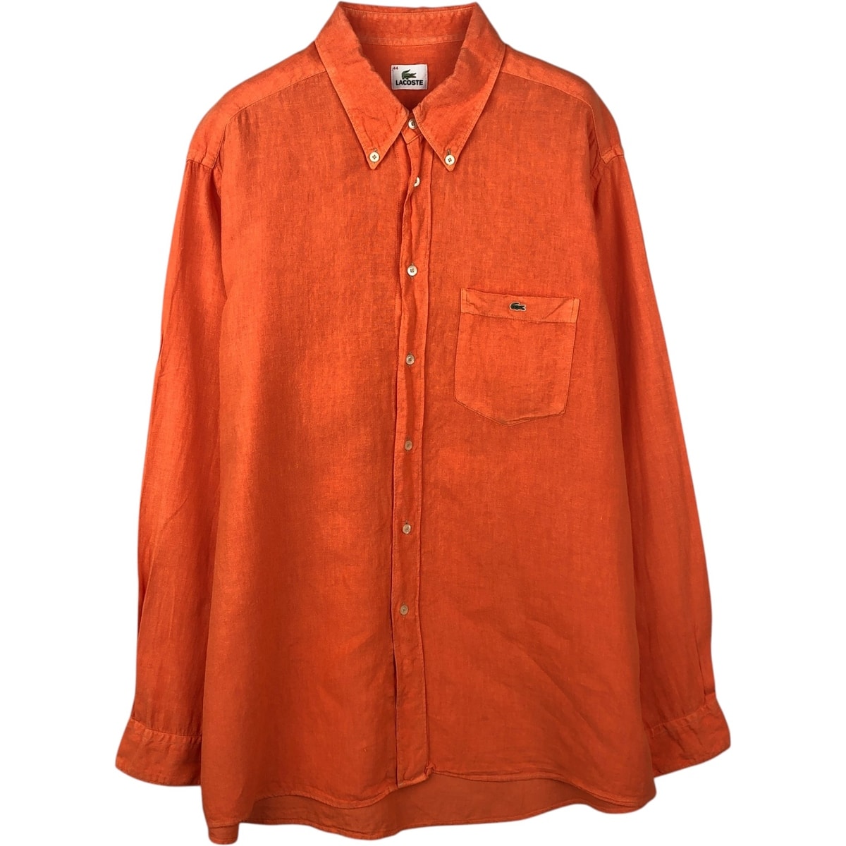 古着 ラコステ LACOSTE REGULAR FIT 長袖 リネン ボタンダウンシャツ メンズL相当/eaa637841