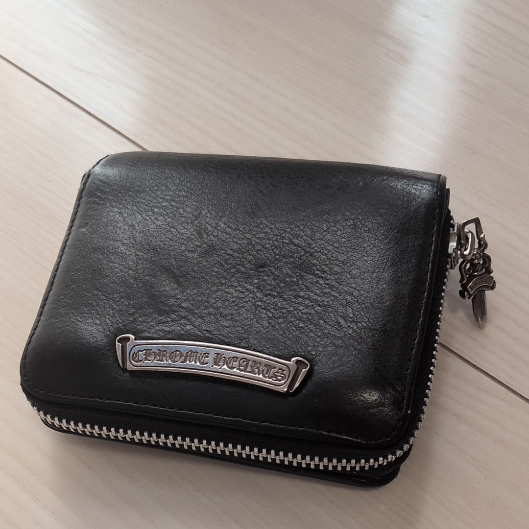 Chrome Hearts Square Zipville Wallet / Leather "Black"