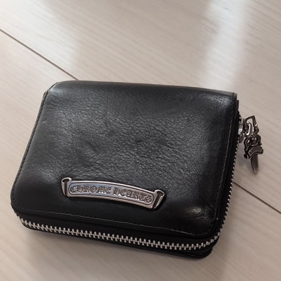 Chrome Hearts Square Zipville Wallet / Leather "Black"