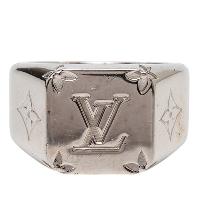 ルイ ヴィトン モノグラム シグネットリング リング 指輪 #M M62487 シルバー メタル メンズ LOUIS VUITTON 【中古】