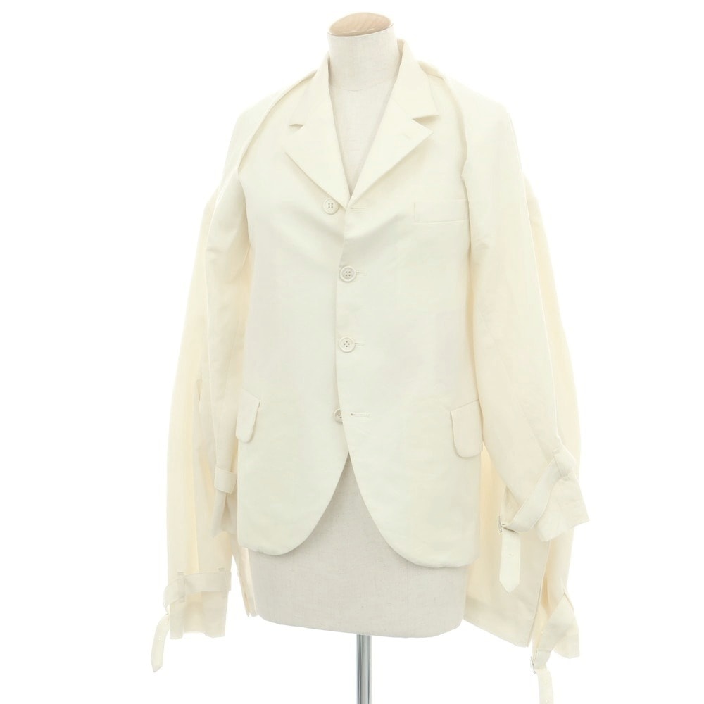 【中古】コムデギャルソン COMME des GARCONS 2025年春夏 ウール セパレートスリーブジャケット オフホワイト【サイズXS】【レディース】