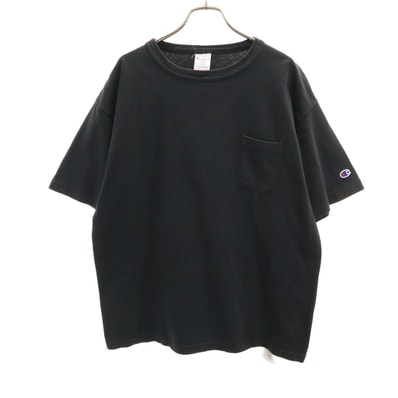 Champion チャンピオン USA製 半袖 ヘビーウェイト Tシャツ L ブラック ポケT 無地