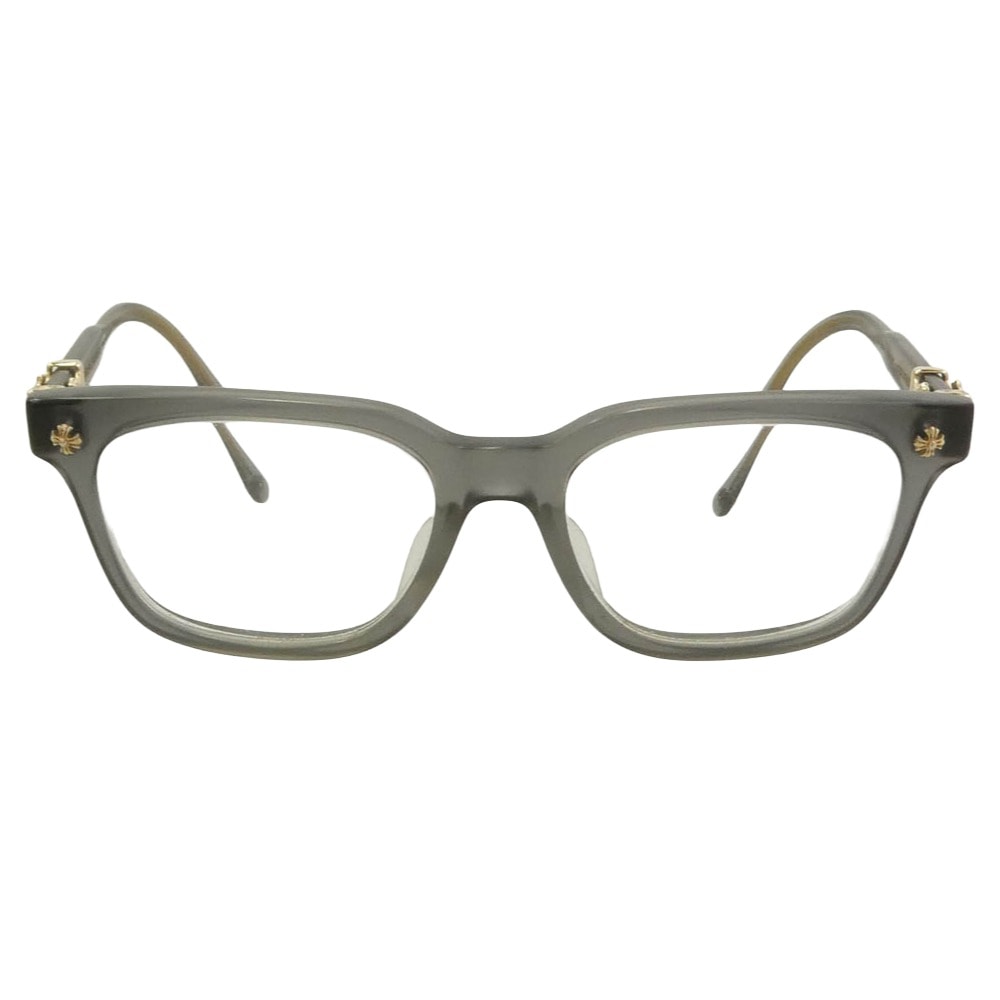 CHROME HEARTS クロムハーツ(原本無) COX UCKER アイウェア 眼鏡 メガネ  グレー系 クリア系 52□19-153【中古】