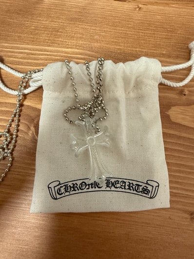 Chrome Hearts Rubber Small CH Cross Silicon Necklace "Clear"