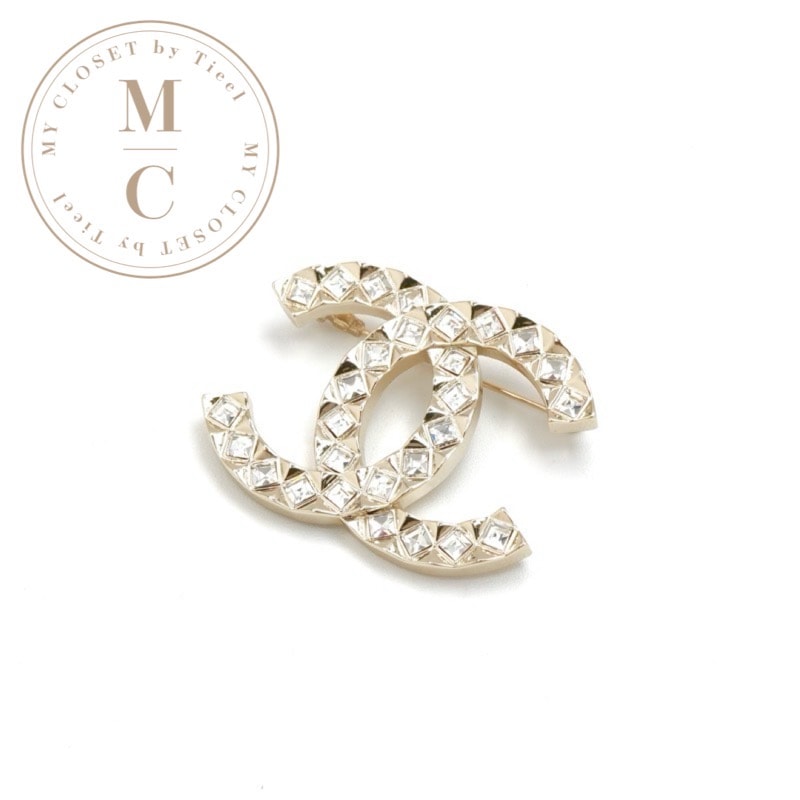 シャネル CHANEL ブローチ コサージュ ゴールド ココマーク ラインストーン