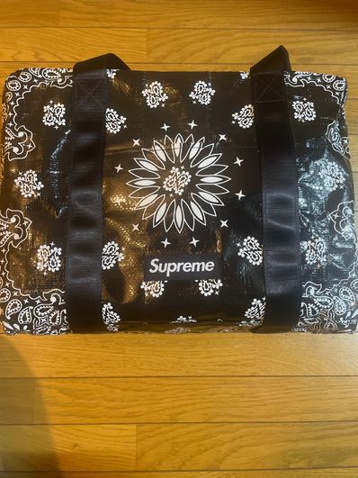 Supreme Bandana Tarp Small Duffle Bag "Black"