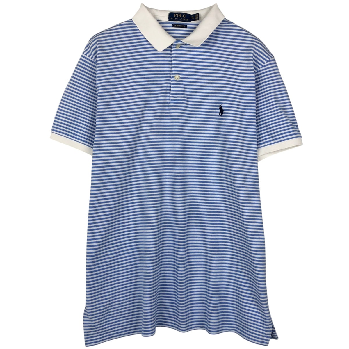 古着 ラルフローレン Ralph Lauren POLO RALPH LAUREN CUSTOM SLIM FIT 半袖 ボーダー ポロシャツ メンズXL相当/eaa653606