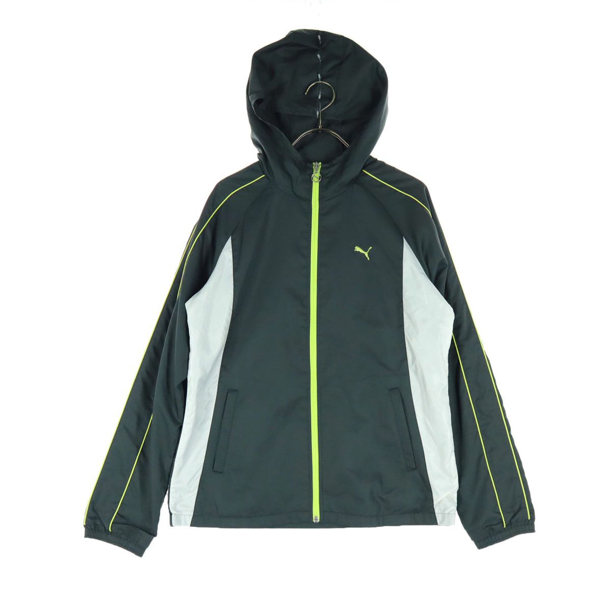 PUMA プーマ ワンポイントロゴ 長袖 ウインドブレーカー M グレー