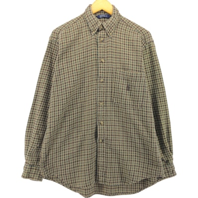 古着 90年代 ノーティカ NAUTICA 長袖 ボタンダウン フランネルチェックシャツ メンズM相当 ヴィンテージ/eaa539056