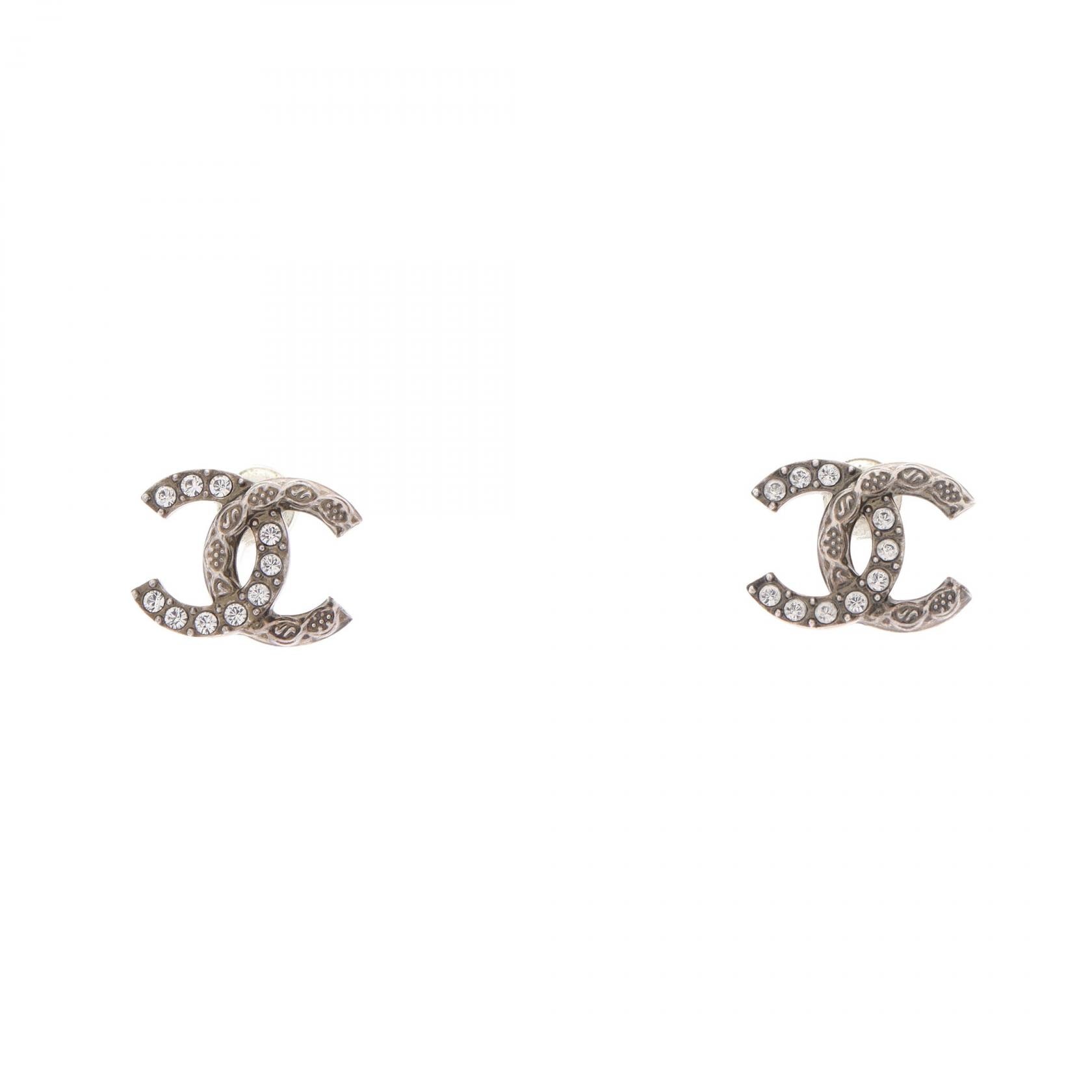 シャネル CHANEL ココマーク I24A ピアス ジュエリー メタル / ラインストーン レディース シルバー系 / クリア系 【中古】