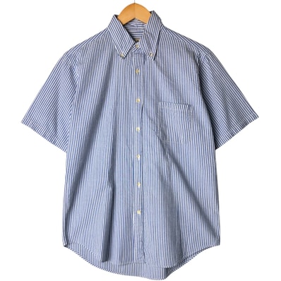 古着 70~80年代 エルエルビーン L.L.Bean シアサッカー 半袖 ボタンダウン ストライプシャツ USA製 メンズM相当 ヴィンテージ/eaa579808