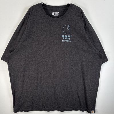 古着 カーハート Carhartt 半袖Tシャツ 大きいサイズ ロゴ ラバープリント 混色生地 3XL ダークグレー メンズ