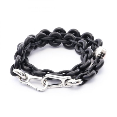 ロエベ LOEWE ドーナツチェーン ショルダーストラップ アクセサリー レザー メタル レディース ブラック系 / シルバー系 【中古】