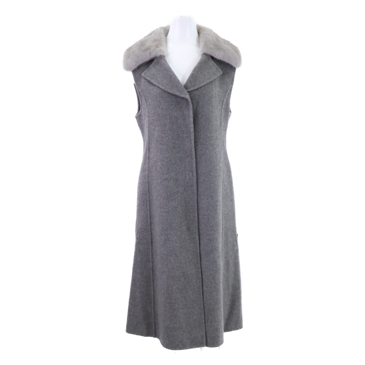 フォクシーブティック 【新品同様/25年製】45282 Park Avenue パークアベニュー カシミヤ ミンクファー付 ロングジレ/ 38