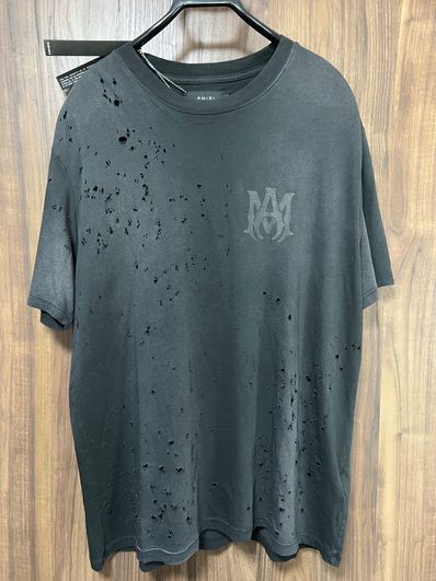 AMIRI MA Logo Shotgun Tee "Faded Black"