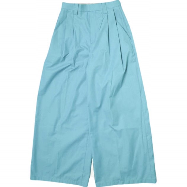 ADAM ET ROPE アダムエロペ 23SS サステナブル カバードポケットチノパンツ GAS03050 36 ターコイズ 2タック ワイド バギー ボトムス g16452