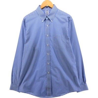 古着 ブルックスブラザーズ Brooks Brothers Est.1818 長袖 ボタンダウンチェックシャツ メンズL相当/eaa571222