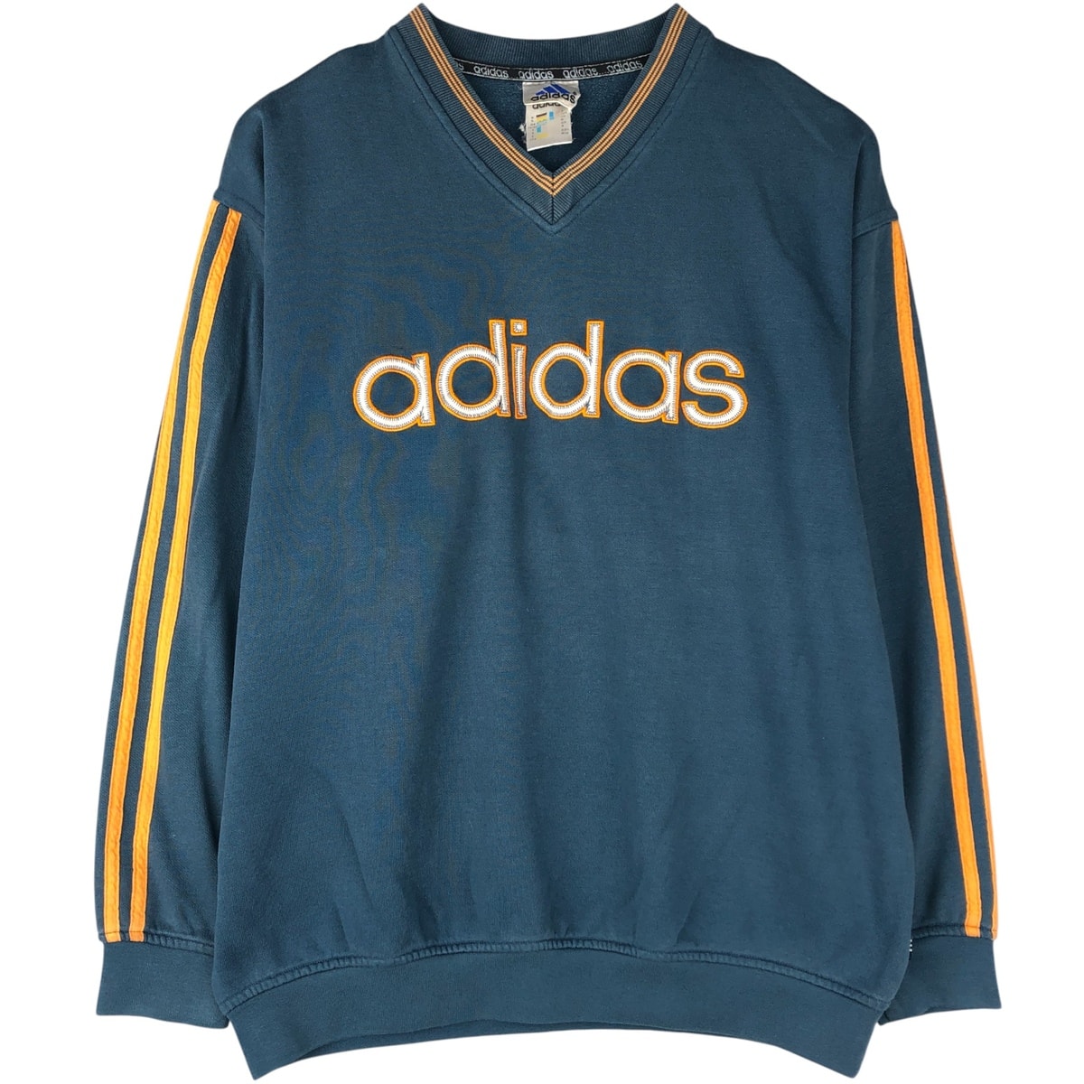 古着 90年代~ アディダス adidas Vネック ロゴスウェットシャツ トレーナー メンズM相当 ヴィンテージ/eaa601770