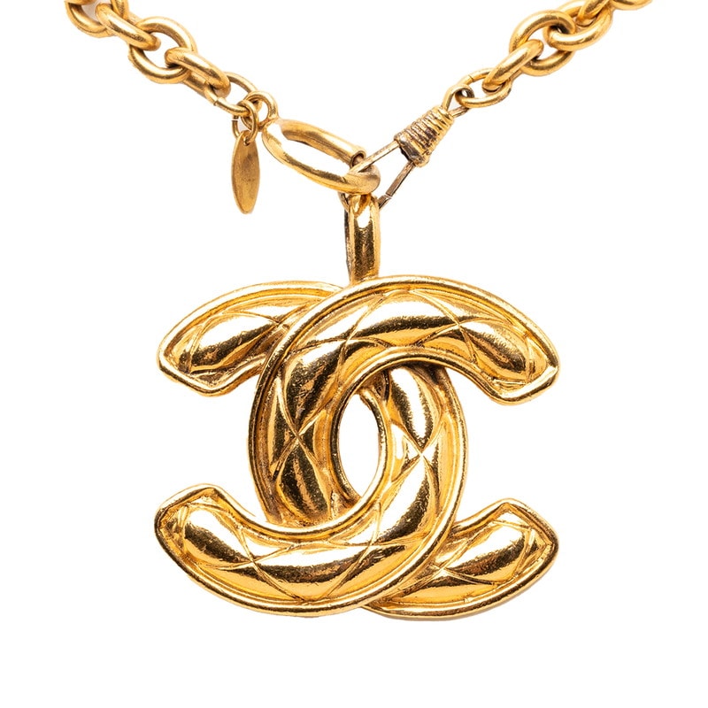 シャネル マトラッセ ココマーク チェーン ネックレス ゴールド メッキ レディース CHANEL 【中古】