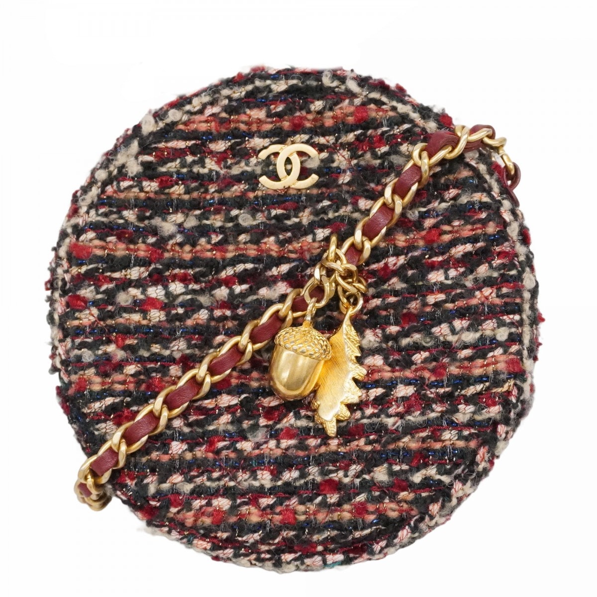 【6db1339-k】シャネル ショルダーバッグ チェーンショルダー ツイード マルチカラー ゴールド金具【中古】レディース