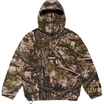 Supreme Polartec Face Mask Half Zip Hooded Sweatshirt "Tree Camo"