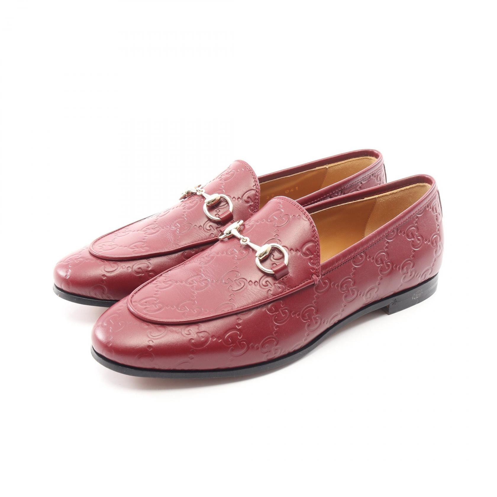 グッチ GUCCI ヨルダーン グッチシマ ホースビット ローファー 靴 レザー レディース ボルドー系 786016 【中古】