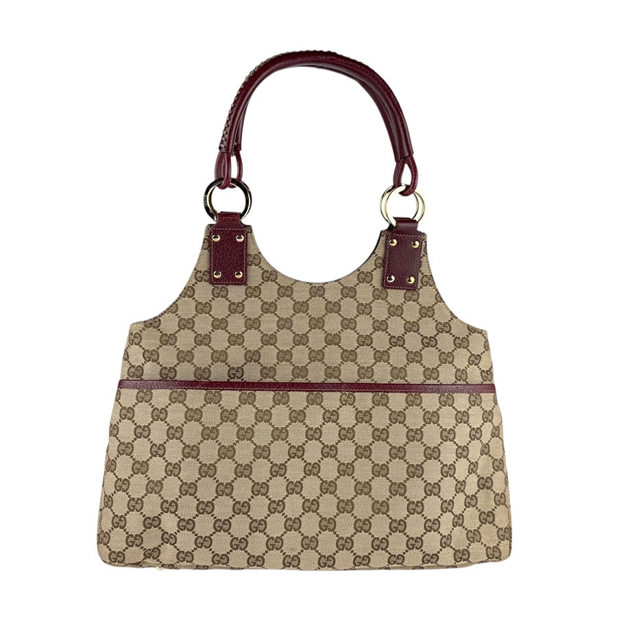 【新品同様】グッチ GGキャンバス ハンドバッグ レザー 132260 やや傷や汚れあり】グッチ GUCCI ハンドバッグ GGキャンバス/レザー
