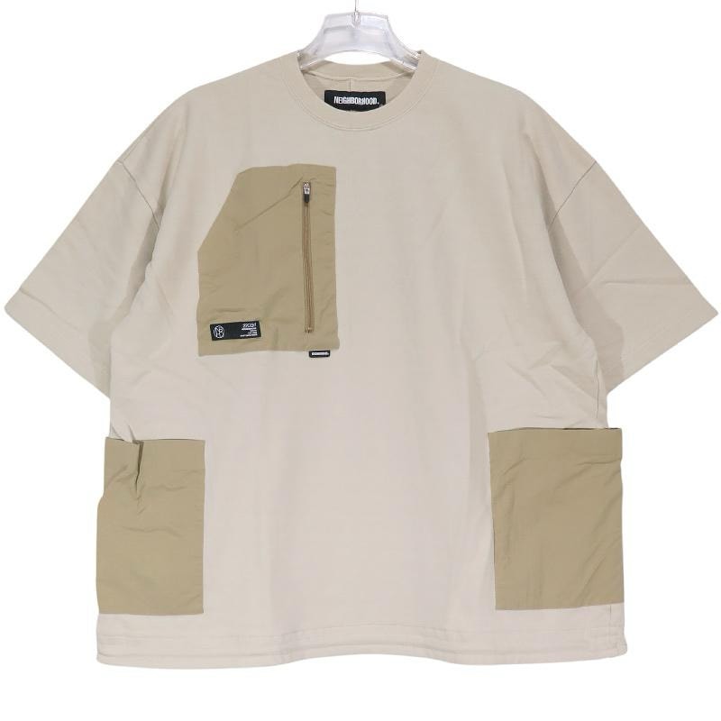 新品 NEIGHBORHOOD ネイバーフッド 22SS SD/C-CREW.SS 221FPNH-CSM04 クルーネック ショートスリーブ Tシャツ ベージュ カットソー 半袖 サイズS