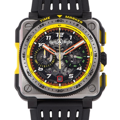 【未使用】Bell&Ross ベル&ロス 保証書2026年 BR-X1 R.S.19 250本限定 BRX1-RS19/SRB PVDチタンとラバー インサート付きセラミック【中古】