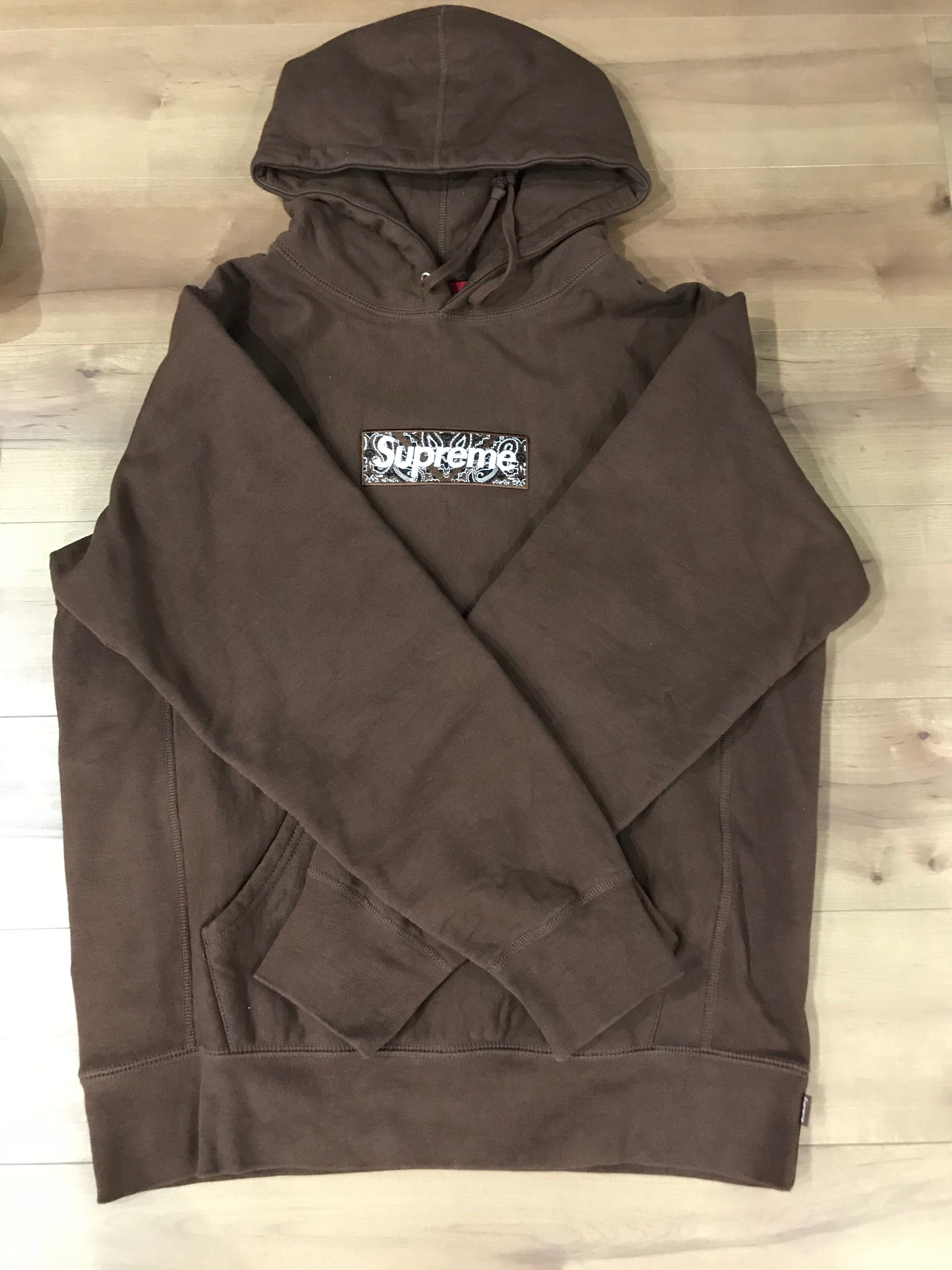 Supreme Bandana Box Logo Hooded Sweatshirt "Brown"