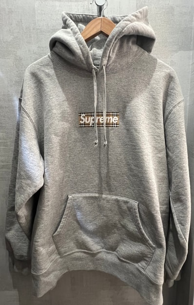 Supreme / Burberry Box Logo Hooded Sweatshirt "Heather Grey"